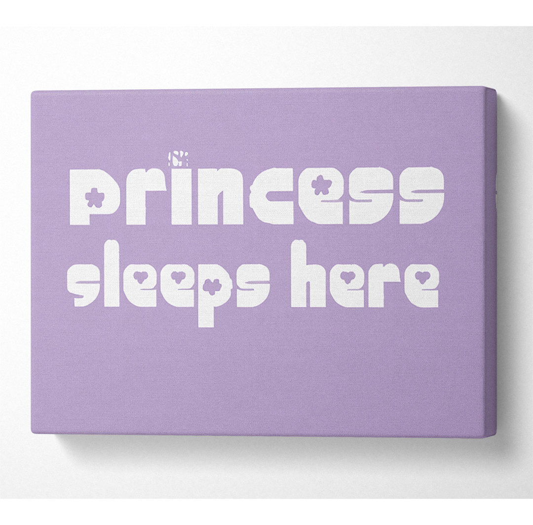 Princess Sleeps 2 Lilac - Wrapped Canvas Typography