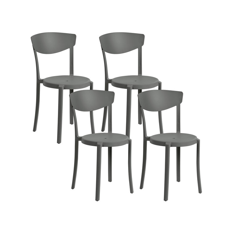 Wanship 45cm H Stacking Side Chair, Dark Grey