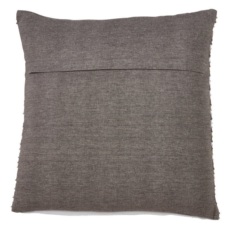 Earthy Striped Pleated Cotton Throw Pillow 27"