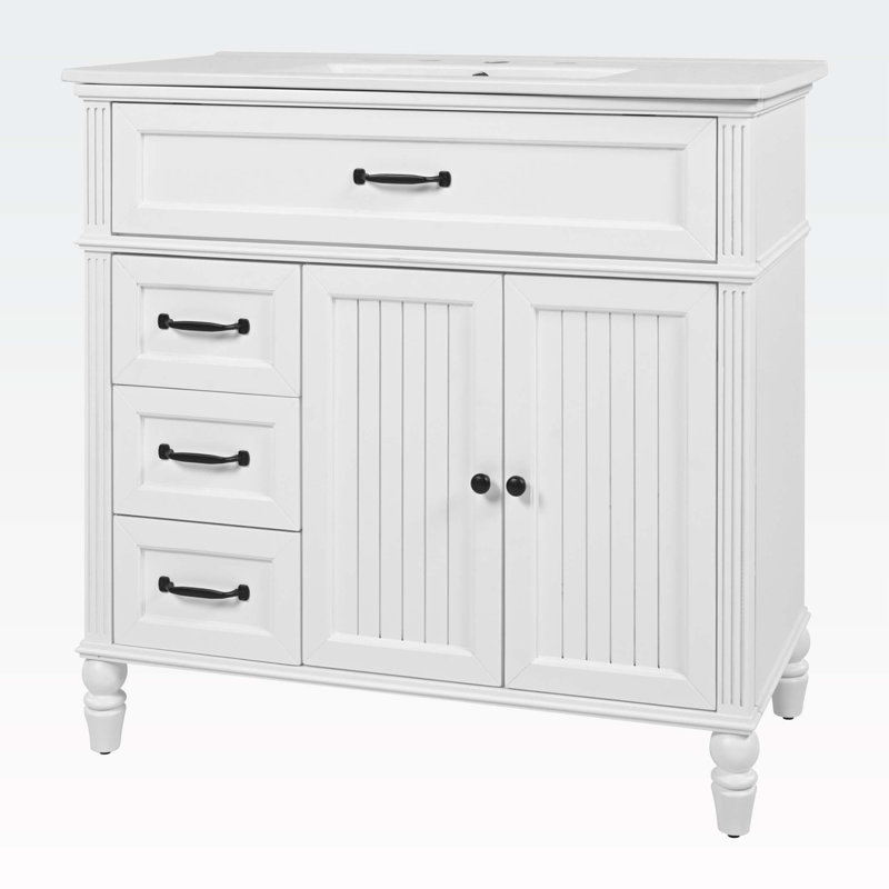 Bathroom Cabinet with Drawers,with Sink, White