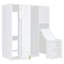 White Twin Size Rotating Wall Murphy Bed With Bookshelf, Cabinet, Desk & Storage-2009033232