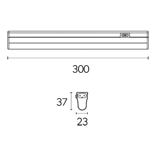 Coda Indoor 300mm Under Cabinet Light (White) 470lm LED Integrated Link Light with IP20 Rating - 4L1/1006