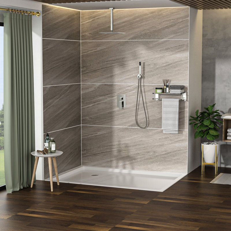 Shower System With Rain And Handheld - Stainless Steel Dual Balanced 1.8 Gpm Rainfall, Brushed Nickel