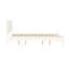 Lit plateforme blanc Mid-Century pleine grandeur, boiseries, pieds fuselés ronds, ensemble de lattes, aucun sommier tapissier requis pour la chambre à coucher en bois massif moderne +,