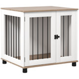Dog Crate Furniture, Side Table Indoor Dog Kennel, End Table With Lockable Door For Small And Medium Dogs, Walnut Brown