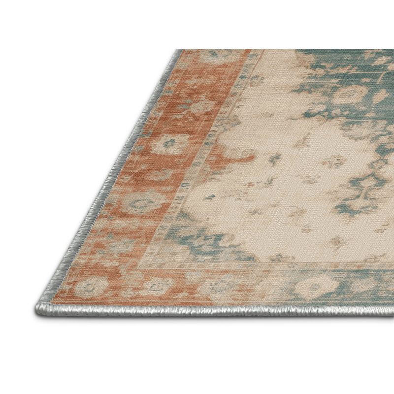 Tapis beige surteint lavable à la machine, Carré 4 pi