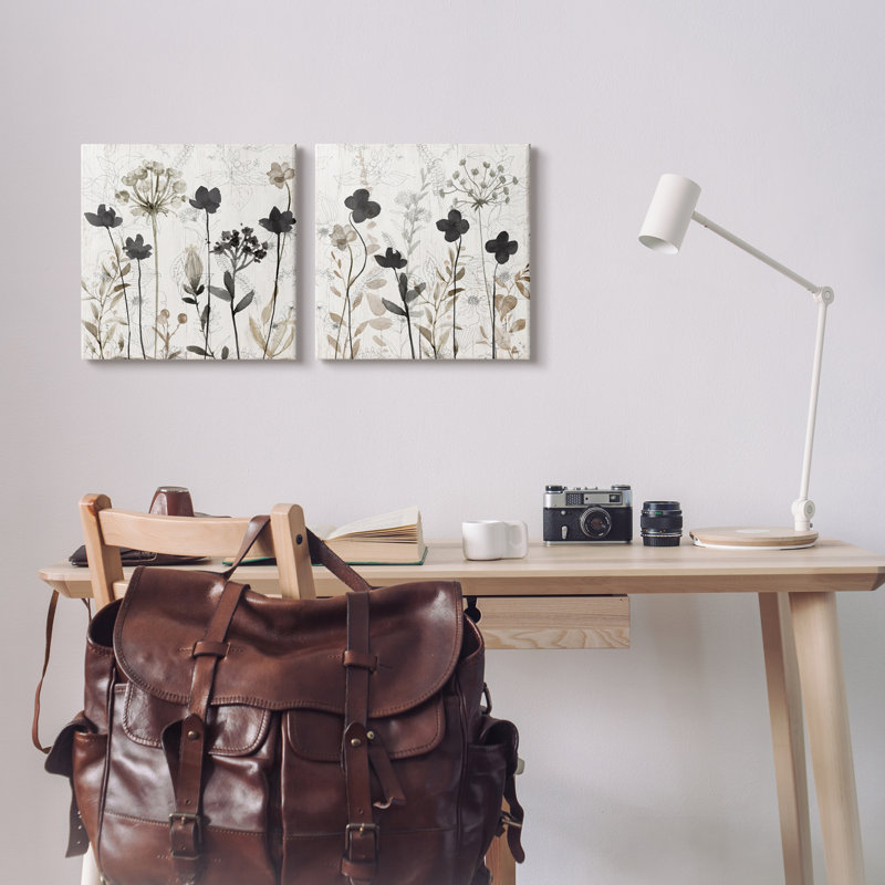 Impression sur toile, couleurs neutres, sur toile, par 2 pièces, par Livi Finn, H 17 po x l 17 po x P 1,5 po