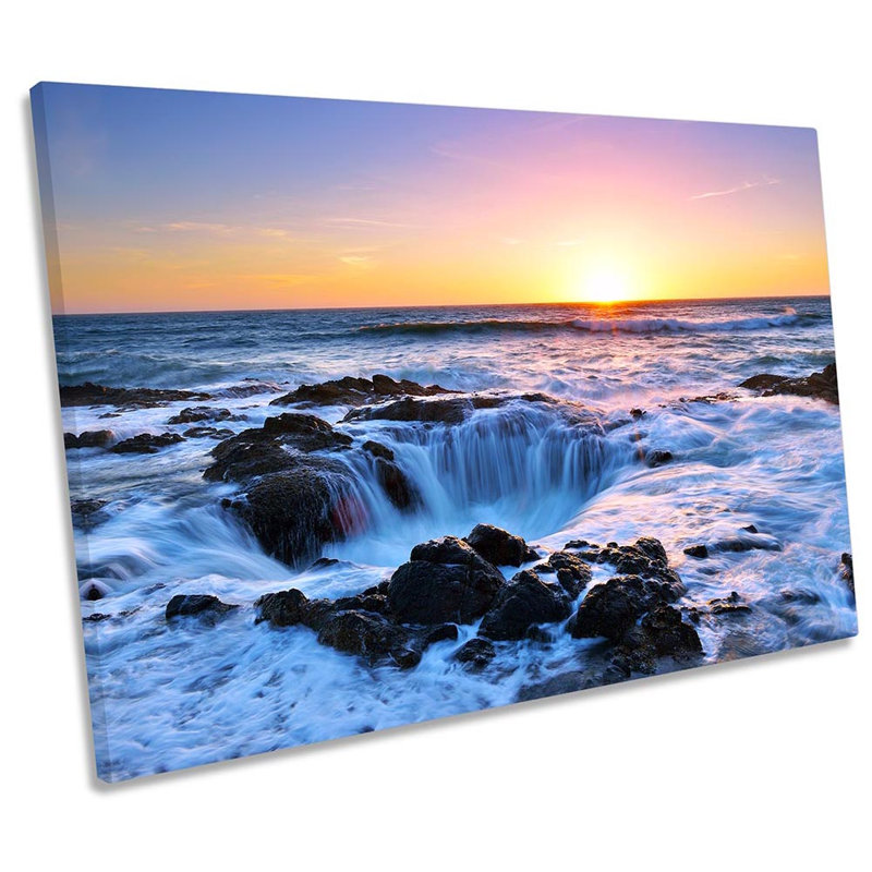 Thor's Well Oregon Seascape - Wrapped Canvas Print, 30.5cm H x 45.7cm W x 2cm D