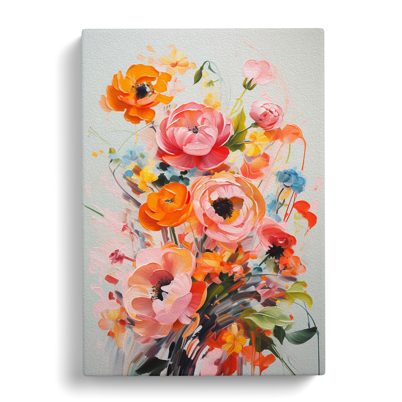 Floral Gestural No.4 - Wrapped Canvas, 50cm H x 35cm W x 3cm D