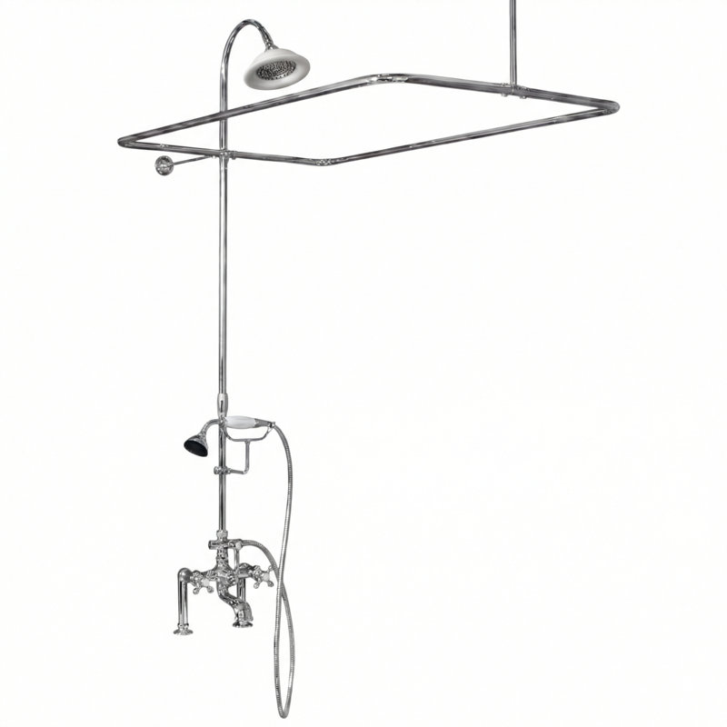 Deck Mount Tub Enclosure Shower System (P0730) by Strom Living, Chrome