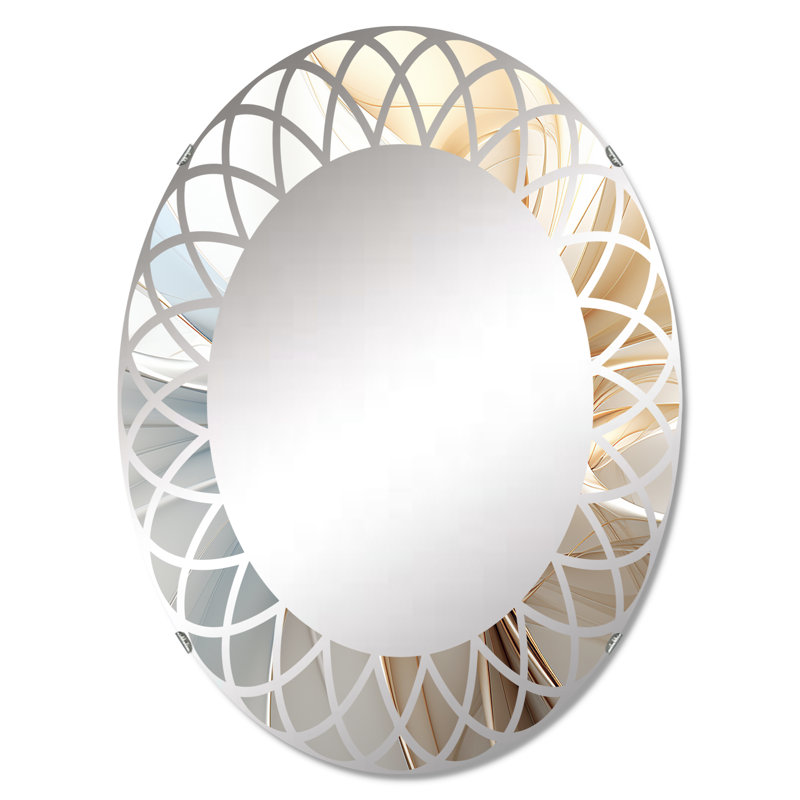 Raicho - Miroir mural moderne ovale, 30 po x 20 po