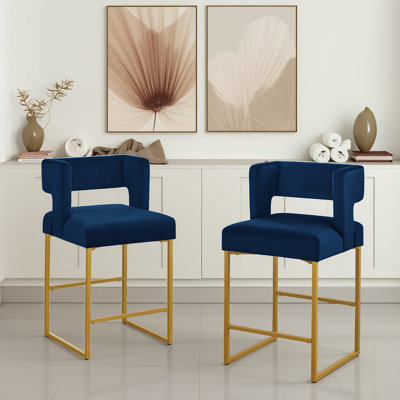 Contemporary Square Open Bar Stools - Sturdy Metal Frame, High-density Foam, For Kitchen Island/cafe