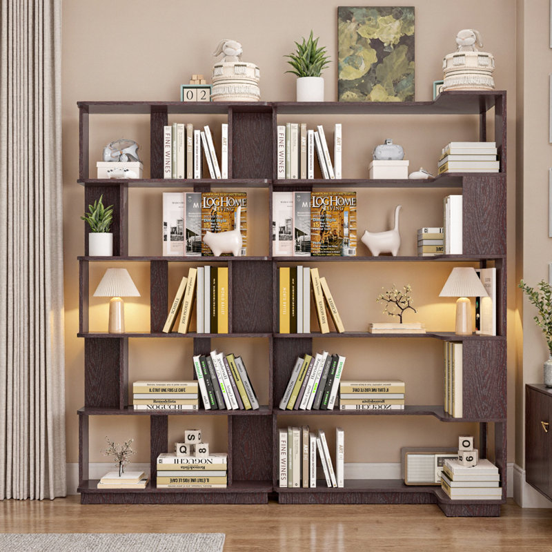 Ensemble de bibliothèque d'angle extensible 2 pièces, conception combinée et peu encombrante pour le bureau à domicile