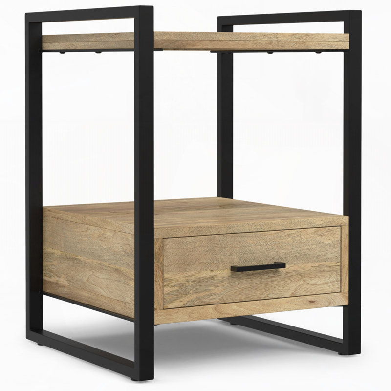 Table de chevet au naturel raffiné