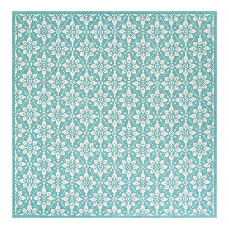 Tapis intérieur / extérieur à treillis, Carré 7 pi 10 po
