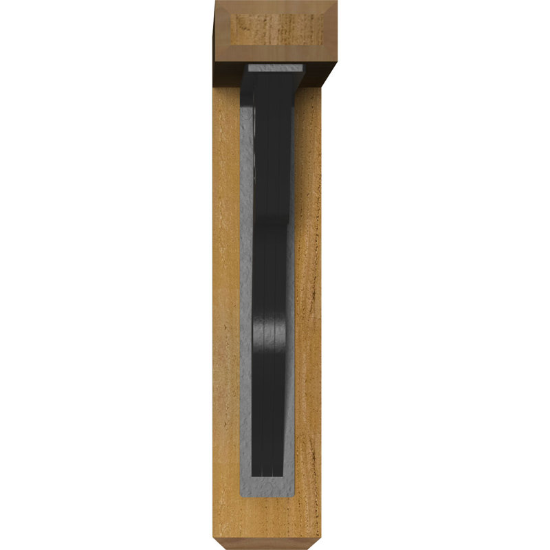 Damon 4" Triple Brace Craftsman Ironcrest Bracket, 16"H x 14"D, 4"W x 2"T Western Red Cedar (Rough Sawn)