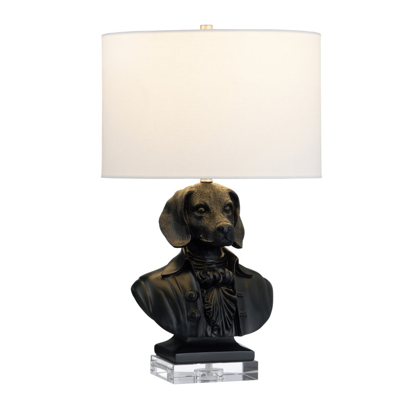22.75" Resin Table Lamp With White Shade