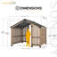 Sunjoy Pavillon de jardin rigide en bois de cèdre 11 x 11 pi avec écran d'intimité