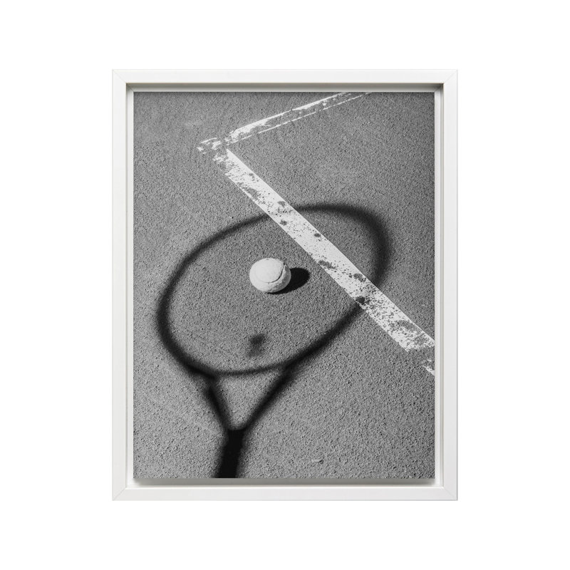 Balle de tennis n ° 1, Canvas, White Framed, 16"H x 20"W