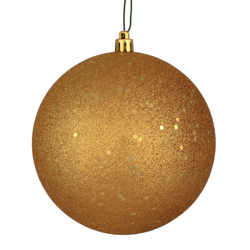 Ornement de Noël en forme de boule, H 8 po x l 8 po x P 8 po, Cuivre or