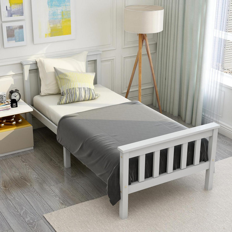 Popplestone Solid Wood Bed, Single (3')