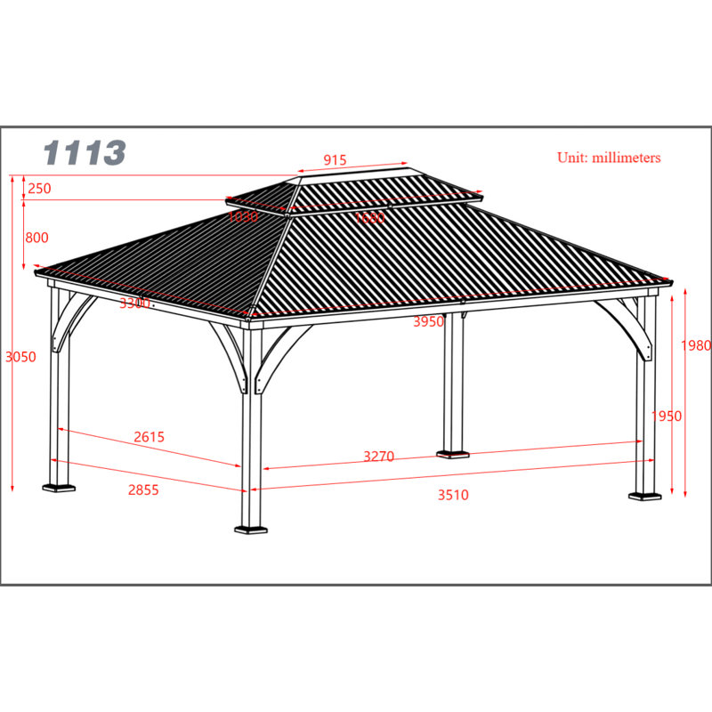 Composants pour ensemble de pavillon de jardin sur mesure COVERONIC