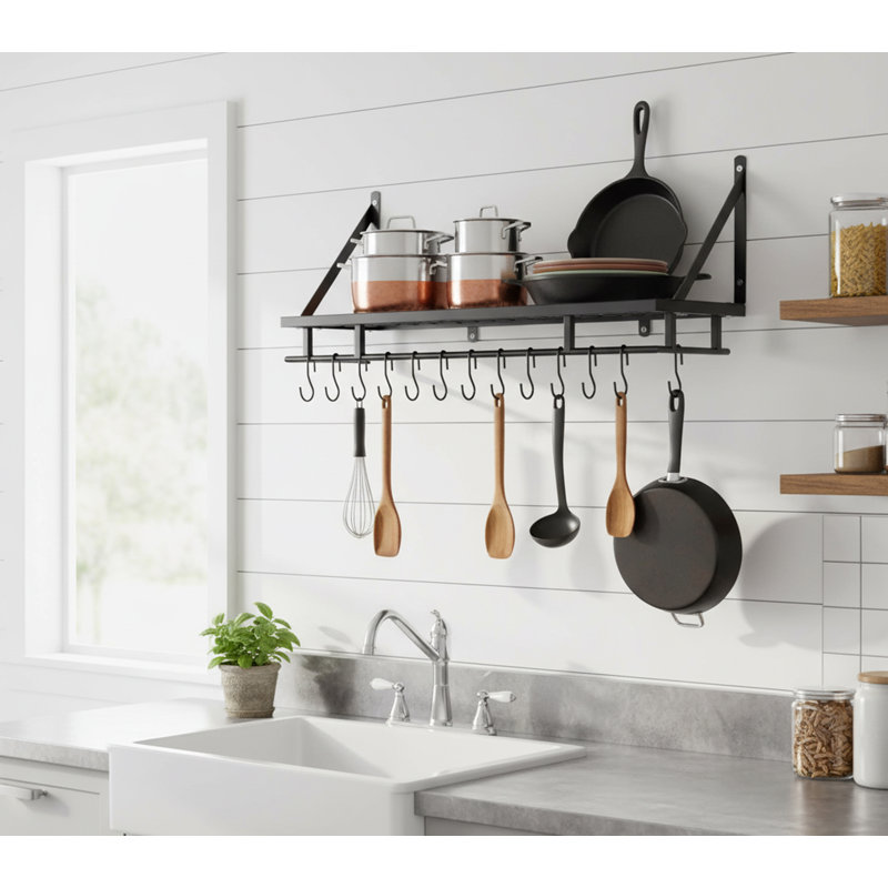Metal Rectangle Wall Mounted Pot Rack