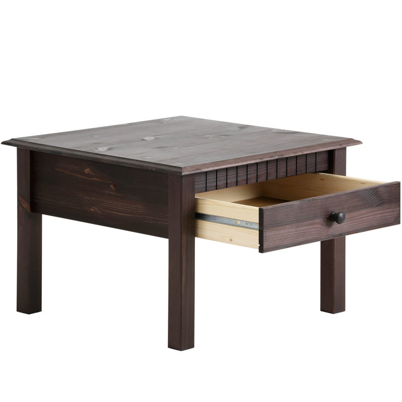 Solid Wood Four Leg Coffee Table with Storage, Havana