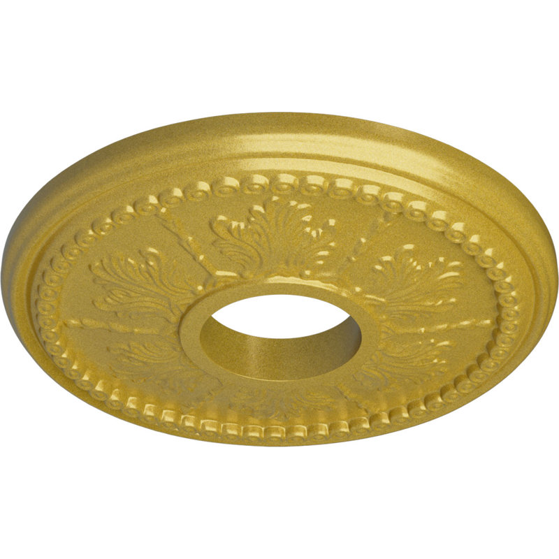 Médaillon de plafond H 13,875 po x l 13,875 po x P 1,25 po Tirana, Doré intense
