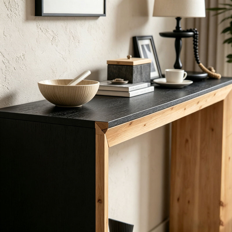 59in Modern Wood Console Table