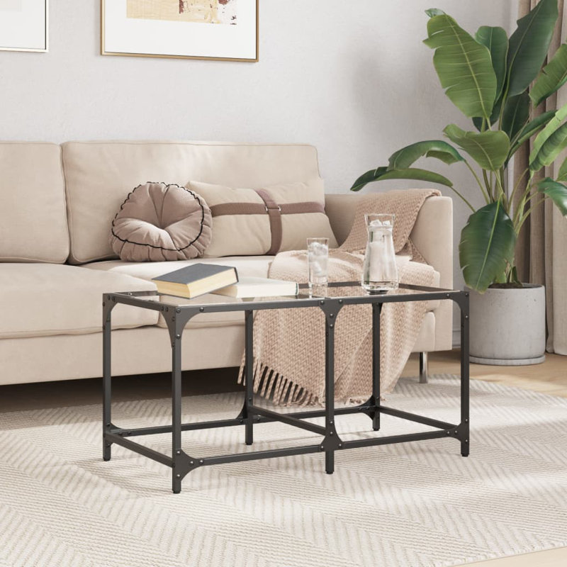 Alaitz Coffee Table, Transparent, 40cm H x 78.5cm L x 40cm W