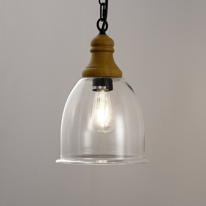 Luminaire suspendu en bois 1 lumière Aashka