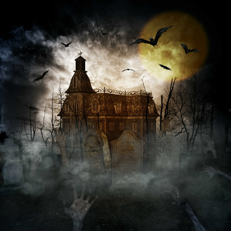«Castle and Graveyards», impression sur toile tendue, H 12 po x l 12 po
