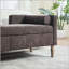 Banc de rangement en chenille 64,6 "avec design capitonné, accoudoirs et traversins-133331849-133331850
