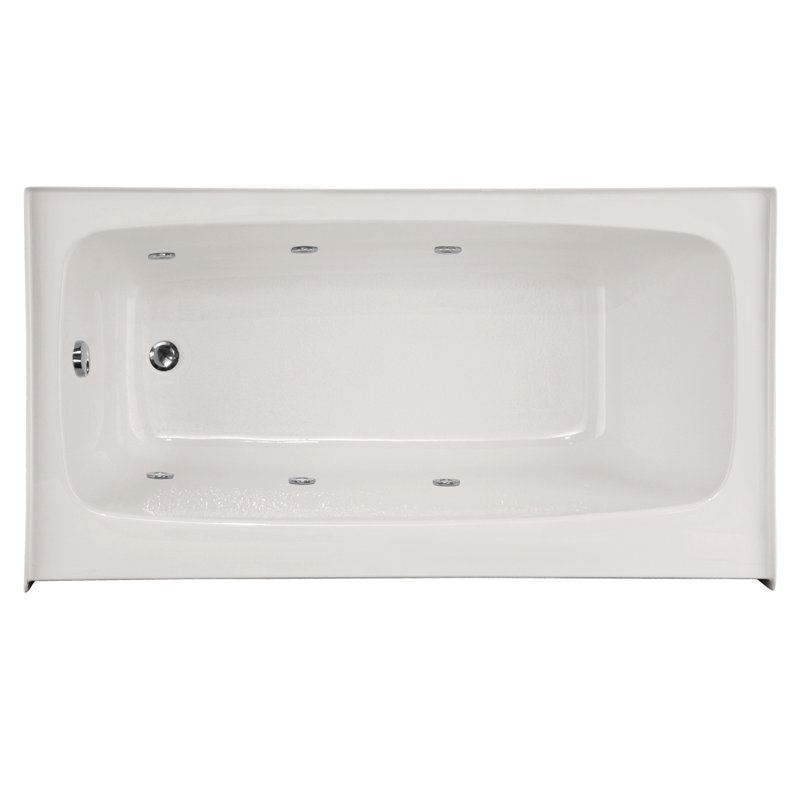 Regan 54'' L Whirlpool Bathtub, Left Facing, White