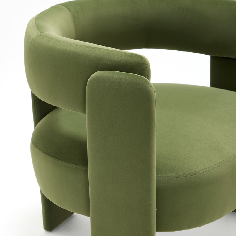 Fauteuil d'appoint rembourré en velours, Vert