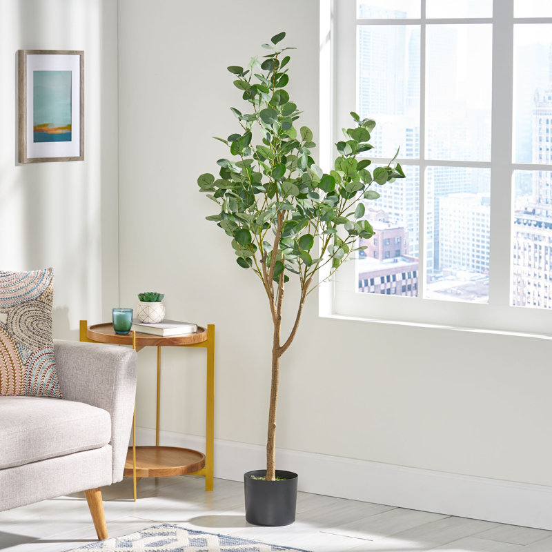 Aanya Faux Eucalyptus Tree in Pot, 59" H x 23" W x 23" D