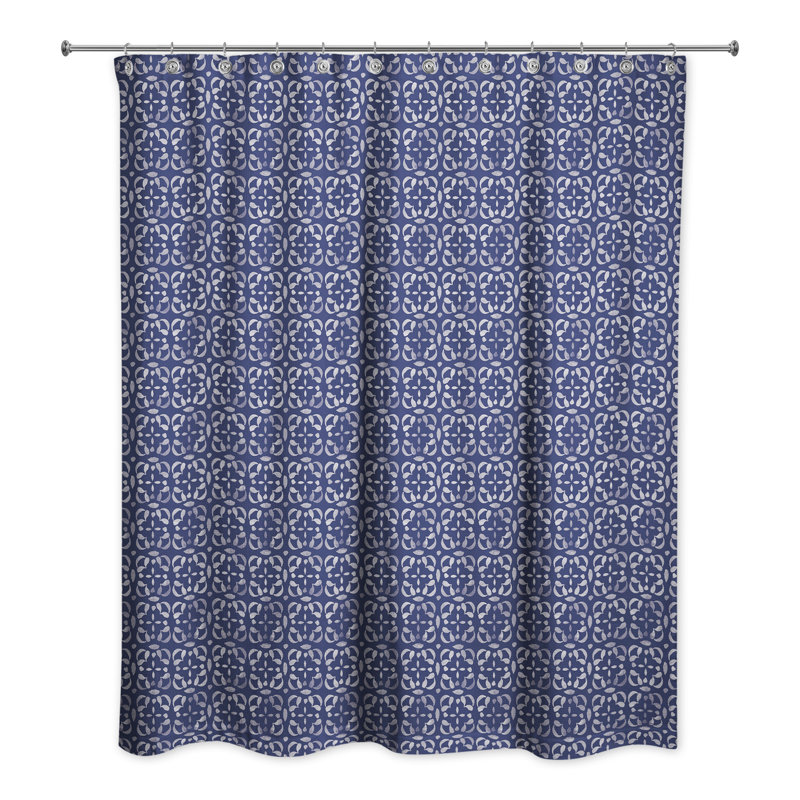 Courtright Geometric Shower Curtain with Hooks Included