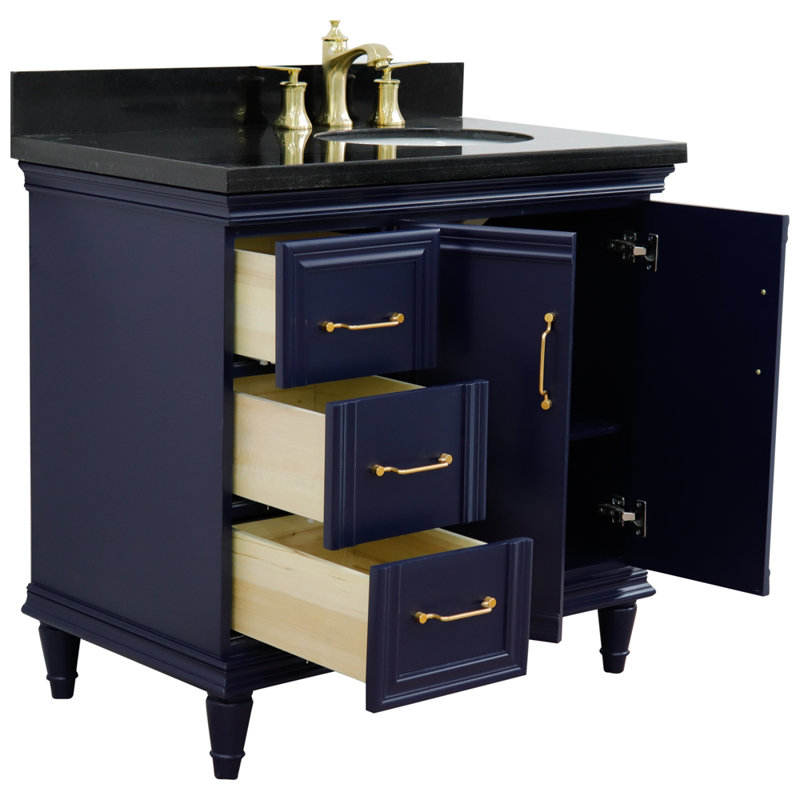 Ensemble de meuble-lavabo simple 37 po Lenglen, Bleu