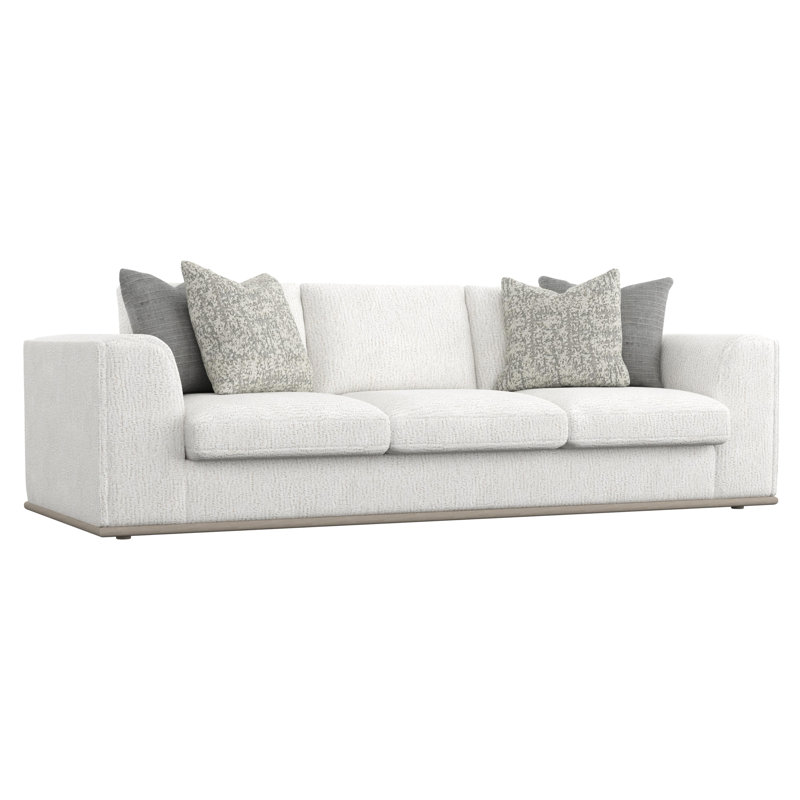 Prague Upholstered 107.5 " Sofa, Textured Cream Chenille 1372-000