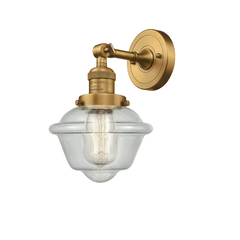 Applique murale de salle de bain 1 lumière à intensité variable Gaspard, Ampoule incandescente rétro de 60 watts, Transparent