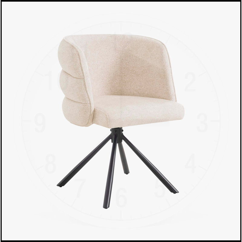 270° Swivel Upholstered Home Office and Dining Chairs Set, Ideal for Various Rooms with Comfort and Functionality, Beige