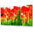 Red Tulips From Under - 3 Piece Wrapped Canvas Print-1156361448