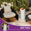 24.02"H  MGO White Stripe Outdoor Side Table