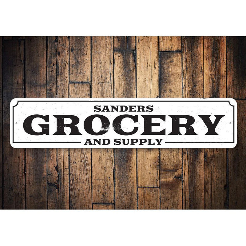 Enseigne d'épicerie et d'alimentation en aluminium, H 6 po x l 24 po x P 0,063 po