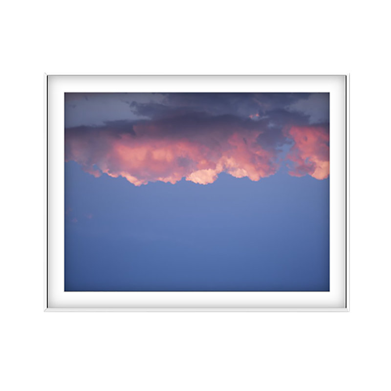 Pink Cloud Print by Francis Augustine, 18" H x 27" W x 0.8" D, White, White Framed Paper