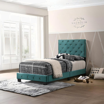 Upholstered Bed Frame With Button Tufted