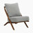 Vestavia 25.5" Mid-Century Modern Accent Chair with Chenille Fabric Upholstery, Solid Rubberwood Frame, Reversible Cushions-2013528911