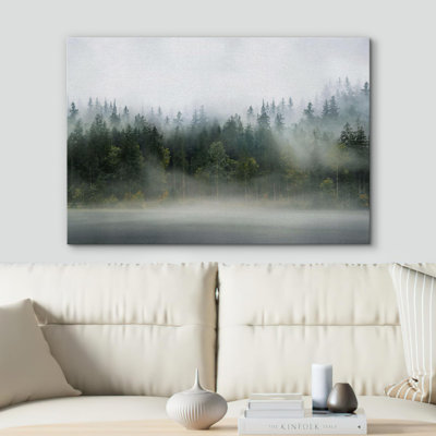 «Tranquil Forest Mist Enchanting Trees In Morning Fog» sur toile