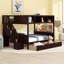Lit superposé avec tablettes, escalier de rangement et 2 tiroirs-720009285